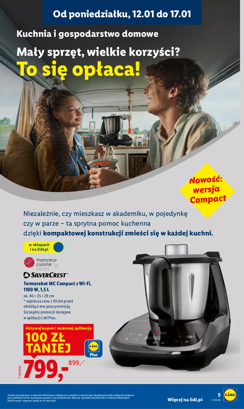Gazetka promocyjna Lidl - GAZETKA - ważna 12.01 do 17.01.2026 - strona 5 - produkty: Kuchnia, Robot