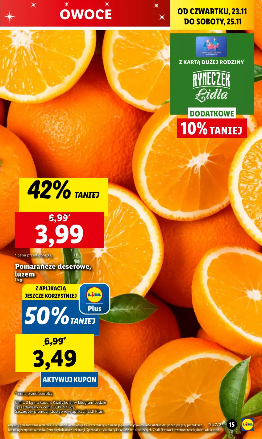 Gazetka promocyjna Lidl - GAZETKA - ważna 23.11 do 25.11.2023 - strona 23 - produkty: Chleb, Deser, Gra, Olej, Owoce, Pomarańcze, Ser