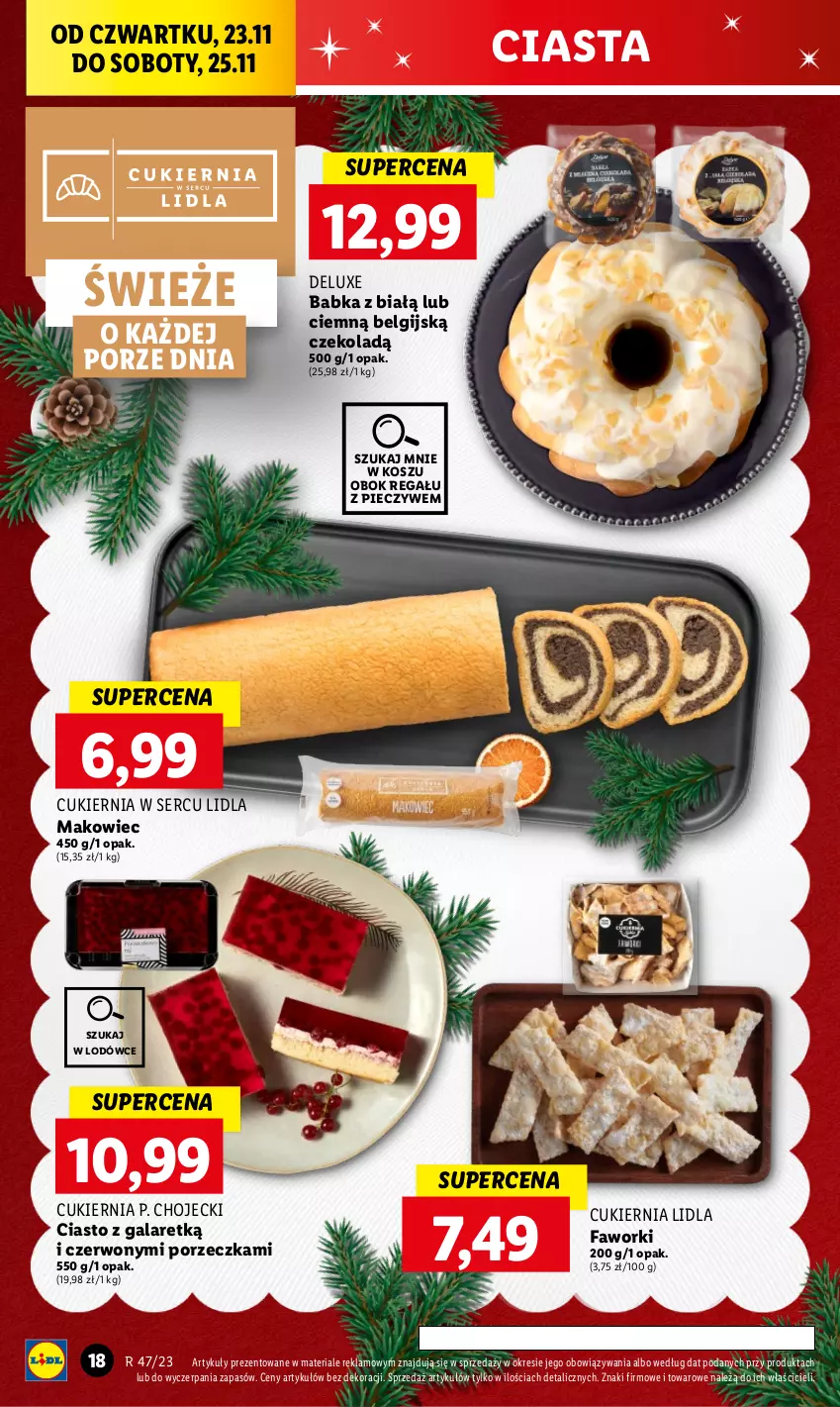 Gazetka promocyjna Lidl - GAZETKA - ważna 23.11 do 25.11.2023 - strona 26 - produkty: Babka, Ciasto z galaretką, Cukier, Fa, Faworki, Gala, Kosz, LG, Makowiec, Piec, Por, Regał, Ser