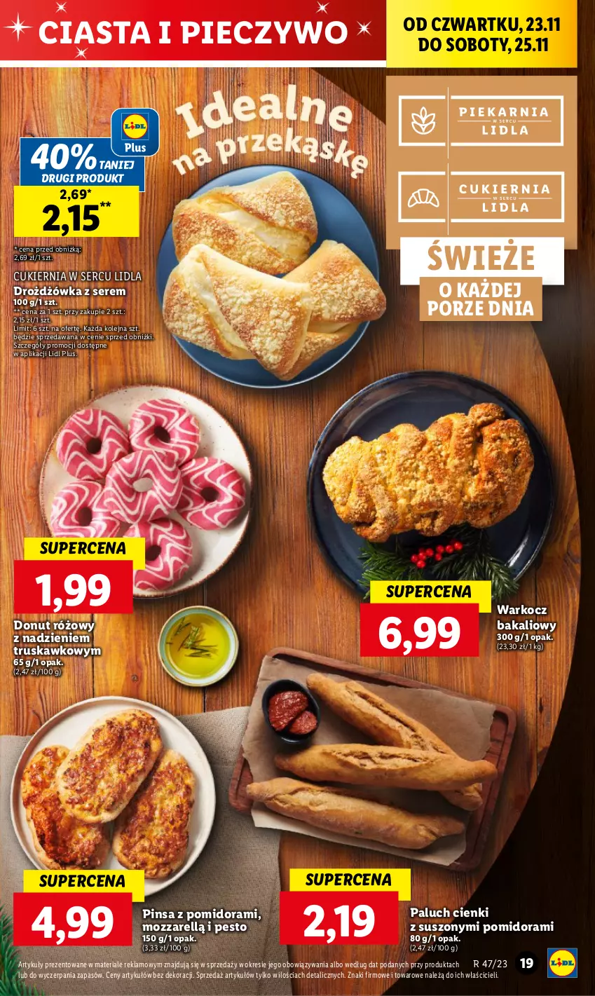 Gazetka promocyjna Lidl - GAZETKA - ważna 23.11 do 25.11.2023 - strona 27 - produkty: Cukier, Donut, Koc, Olej, Pesto, Piec, Pieczywo, Por, Ser