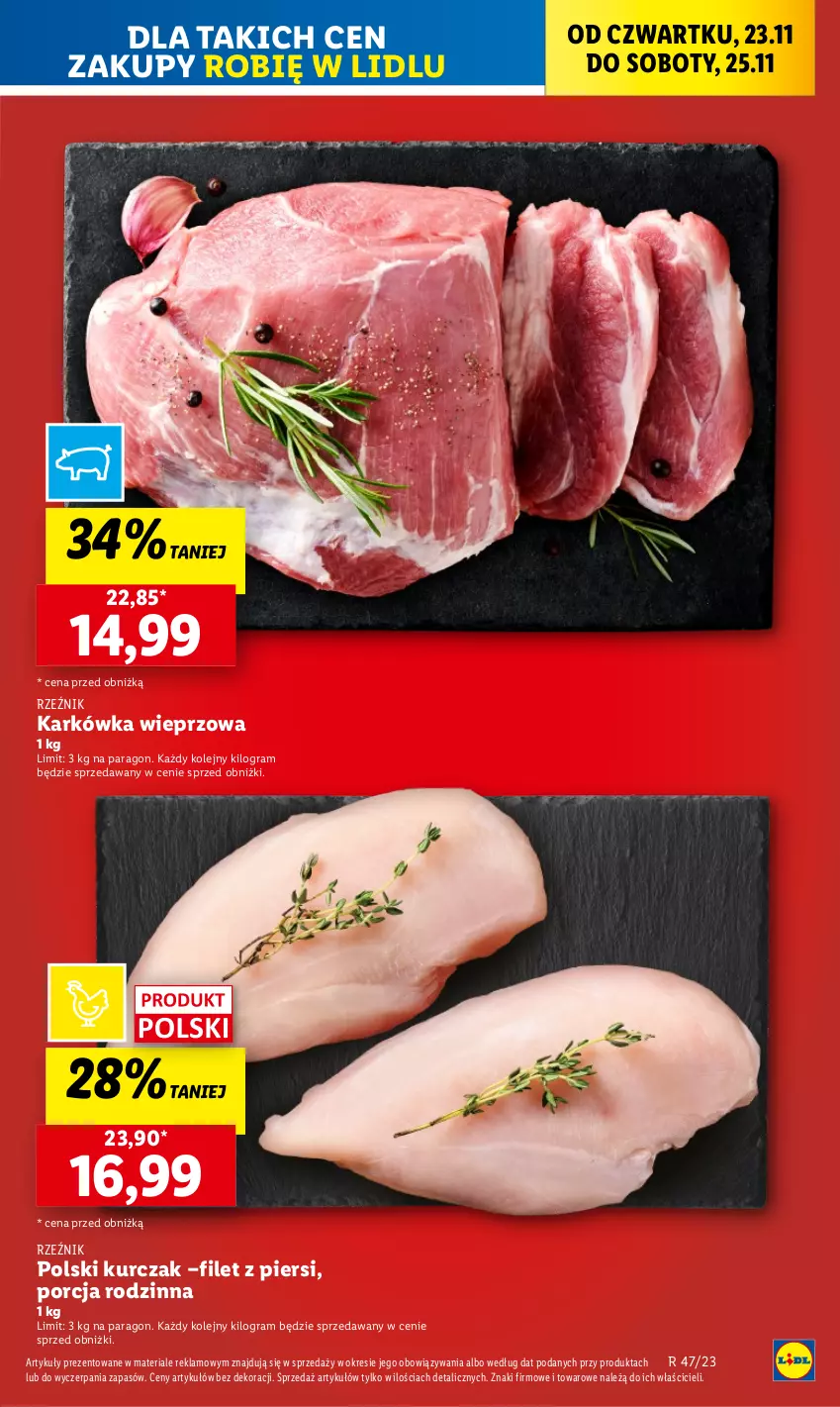 Gazetka promocyjna Lidl - GAZETKA - ważna 23.11 do 25.11.2023 - strona 29 - produkty: Gra, Karkówka wieprzowa, Kurczak, Olej, Por