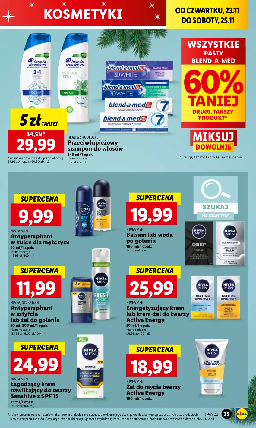 Gazetka promocyjna Lidl - GAZETKA - ważna 23.11 do 25.11.2023 - strona 51 - produkty: Antyperspirant, Blend-a-Med, Krem nawilżający, Nivea, Nivea Men, Szampon, Woda, Woda po goleniu