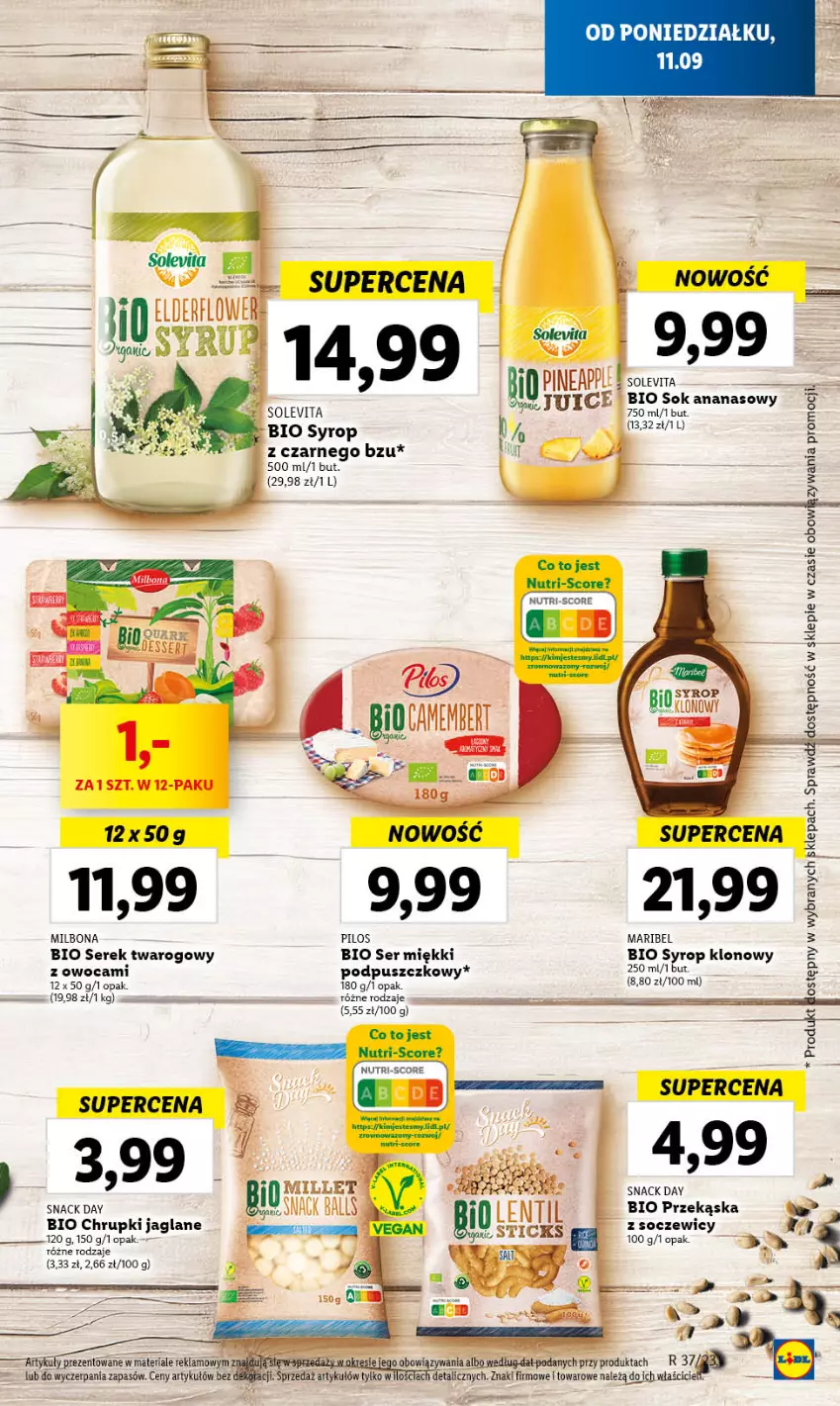 Gazetka promocyjna Lidl - GAZETKA - ważna 11.09 do 13.09.2023 - strona 33 - produkty: Pilos, Ser, Serek, Serek twarogowy, Syrop