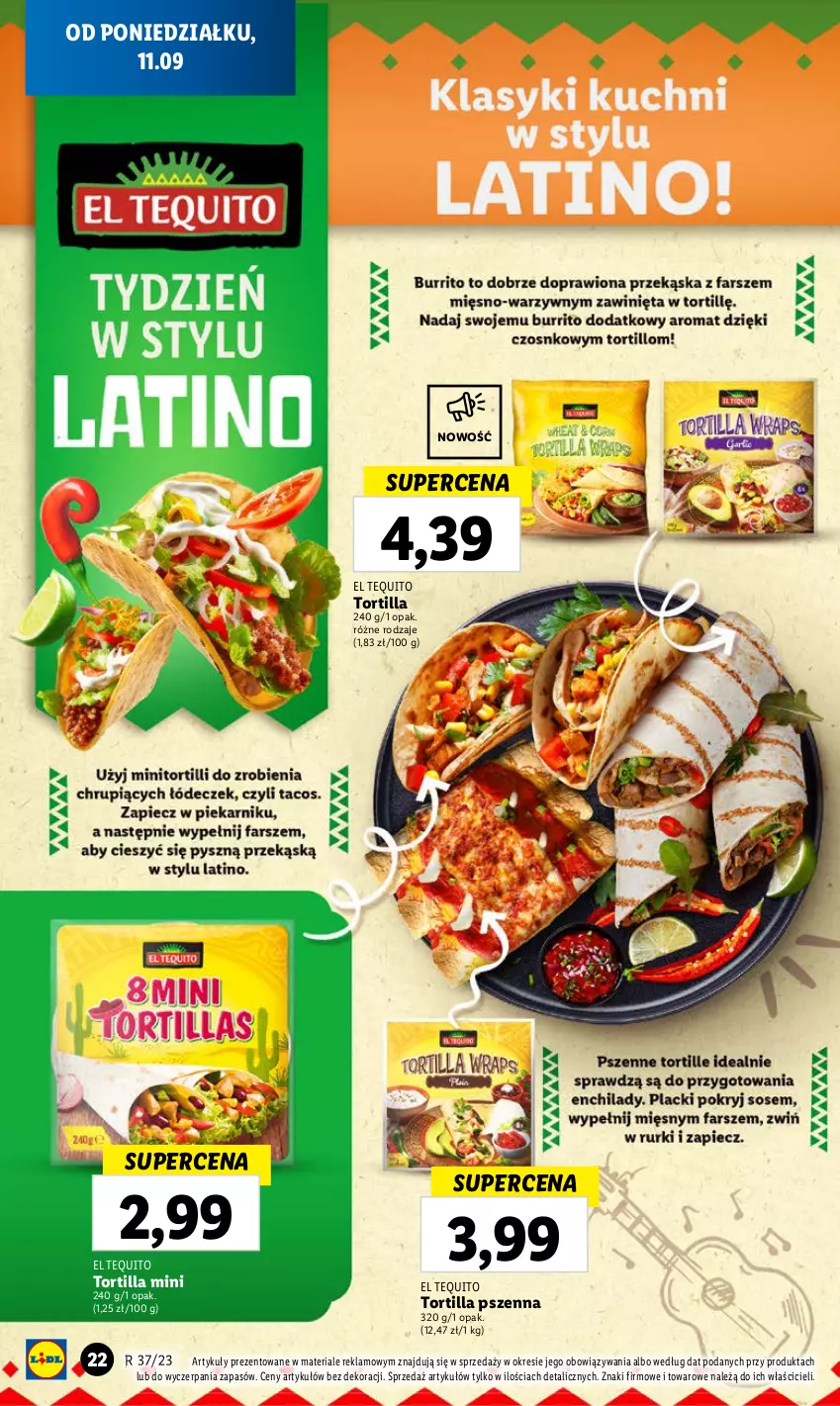 Gazetka promocyjna Lidl - GAZETKA - ważna 11.09 do 13.09.2023 - strona 34 - produkty: Tortilla