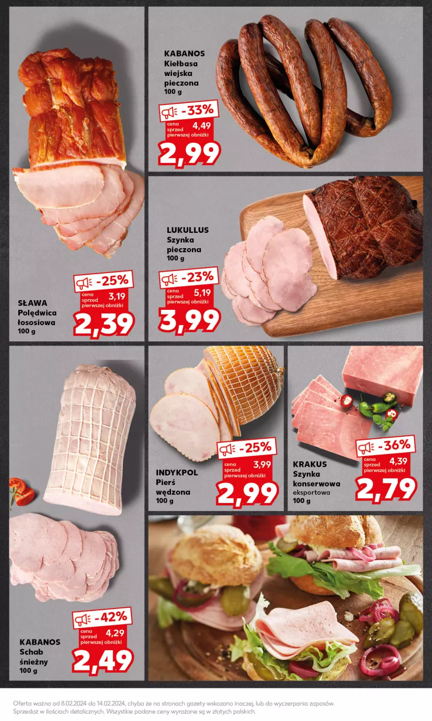 Gazetka promocyjna Kaufland - Mocny Start - ważna 12.02 do 14.02.2024 - strona 19 - produkty: Kabanos, Kiełbasa, Kiełbasa wiejska, Piec, Polędwica, Por, Ser, Sos, Sport, Szynka