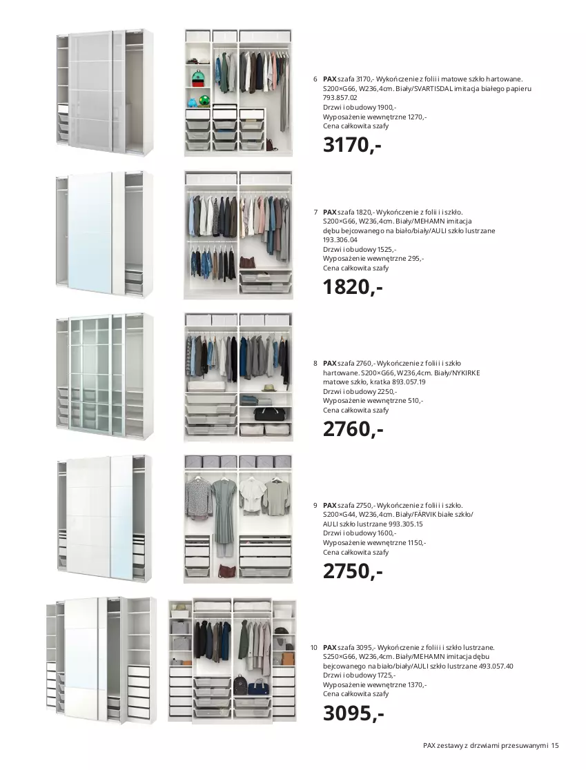 Gazetka promocyjna Ikea - Szafy - ważna 01.01 do 31.07.2021 - strona 15 - produkty: Drzwi, Fa, Gałka, Lustro, Mięta, Papier, Piec, Szafa, Szyny