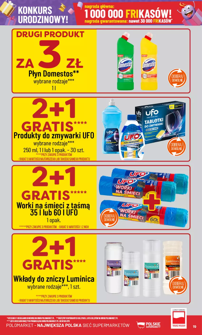 Gazetka promocyjna PoloMarket - Gazetka pomocyjna - ważna 09.10 do 15.10.2024 - strona 19 - produkty: Domestos, Worki na śmiec, Worki na śmieci, Zmywarki, Znicz