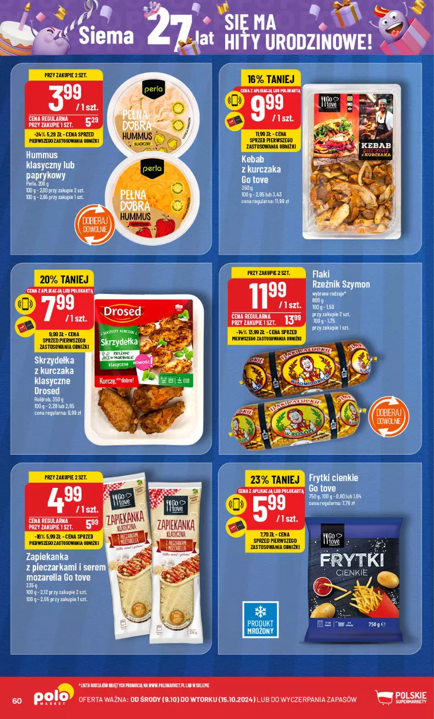 Gazetka promocyjna PoloMarket - Gazetka pomocyjna - ważna 09.10 do 15.10.2024 - strona 60 - produkty: Frytki, Kurczak, Piec, Pieczarka, Ser, Zapiekanka