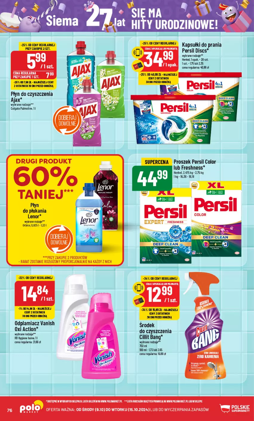 Gazetka promocyjna PoloMarket - Gazetka pomocyjna - ważna 09.10 do 15.10.2024 - strona 76 - produkty: BIC, Cillit Bang, Colgate, Kapsułki do prania, Lenor, LG, Odplamiacz, Palmolive, Persil, Płyn do płukania, Vanish