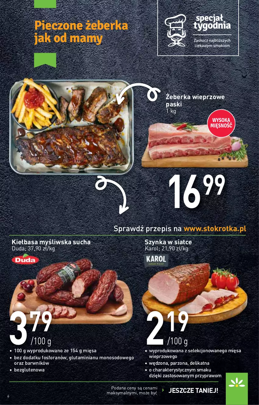 Gazetka promocyjna Stokrotka - Supermarket - ważna 15.07 do 21.07.2021 - strona 6 - produkty: Duda, Kiełbasa, Szynka