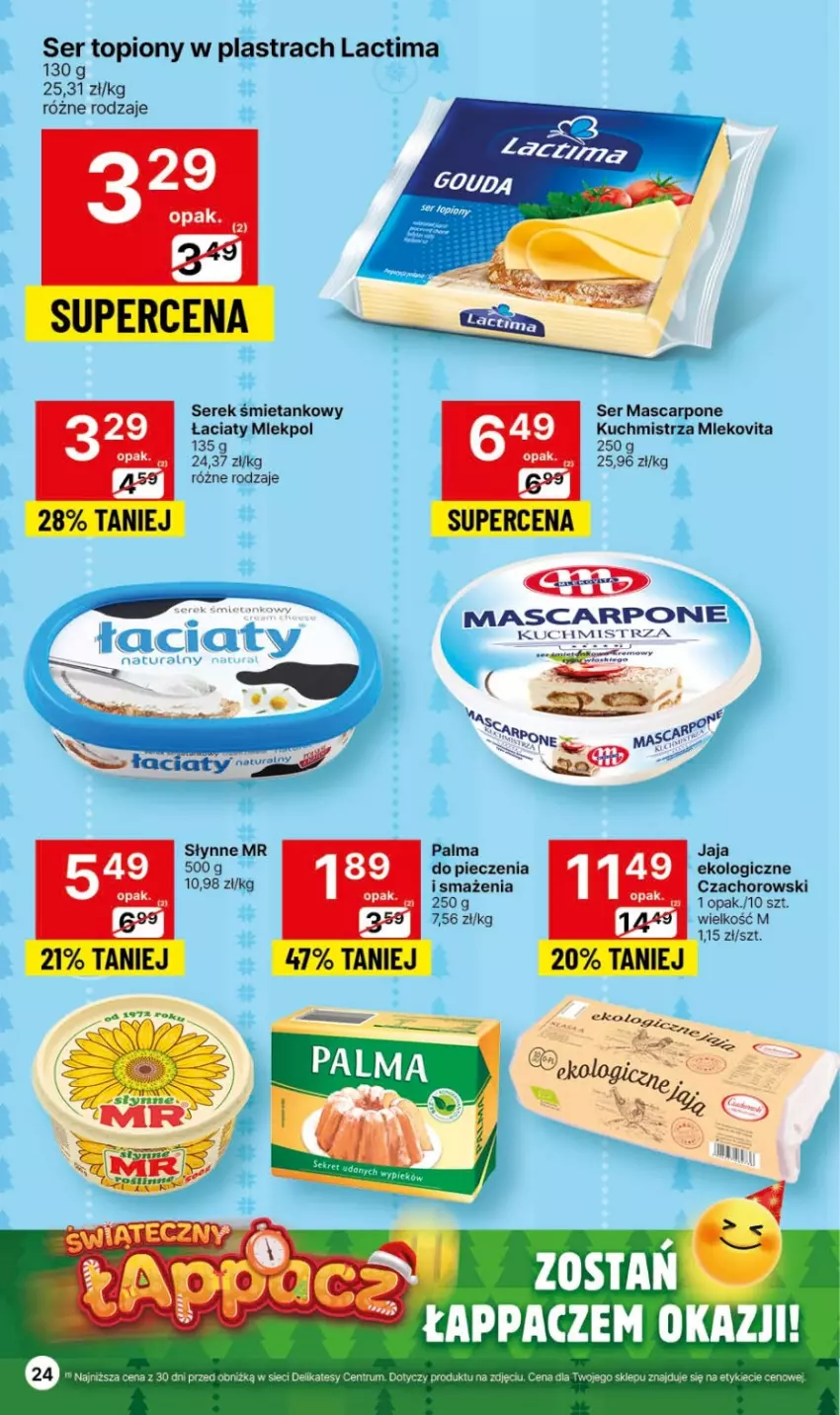 Gazetka promocyjna Delikatesy Centrum - Gazetka DC46 czw-sr - ważna 23.11 do 29.11.2023 - strona 24 - produkty: Jaja, Mascarpone, Mleko, Mlekovita, Palma, Piec, Rum, Ser, Ser topiony, Serek, Słynne, Top