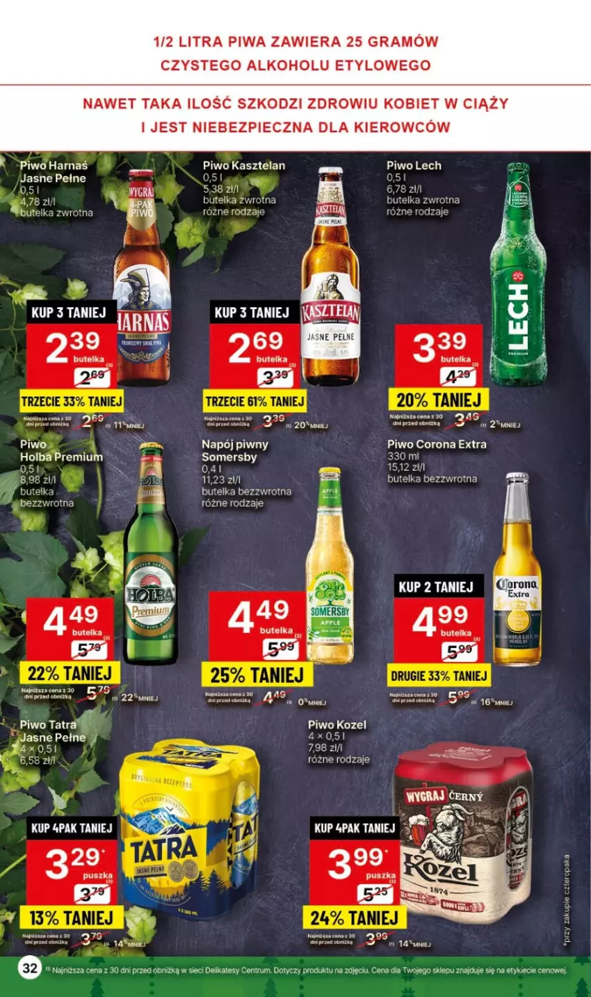 Gazetka promocyjna Delikatesy Centrum - Gazetka DC46 czw-sr - ważna 23.11 do 29.11.2023 - strona 32 - produkty: Corona Extra, EPEE, Gra, Kasztelan, Kozel, Napój, Piec, Piwa, Piwo, Rum, Somersby, Tatra