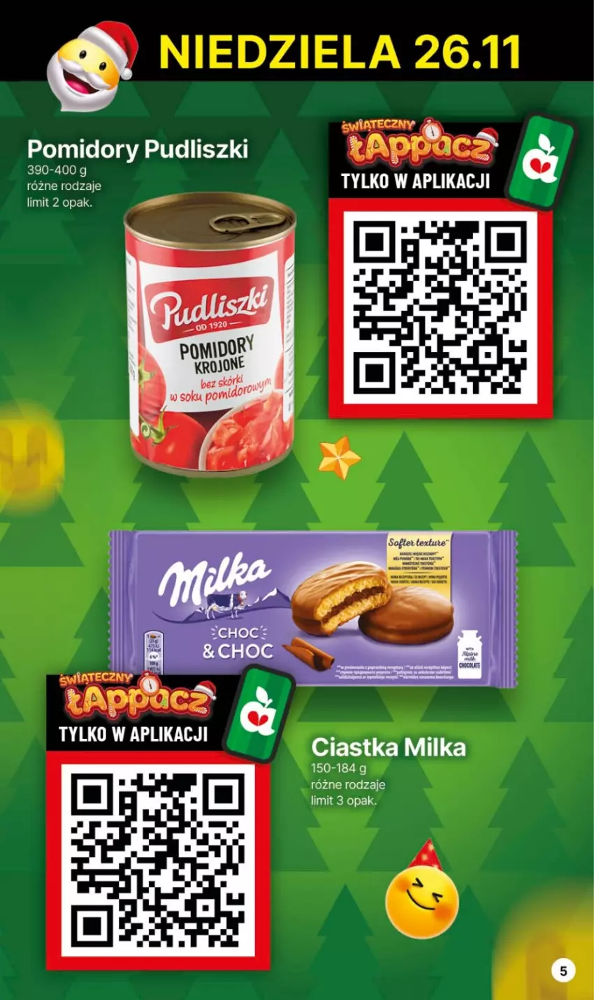 Gazetka promocyjna Delikatesy Centrum - Gazetka DC46 czw-sr - ważna 23.11 do 29.11.2023 - strona 5 - produkty: Ciastka, Milka, Pomidory, Pudliszki