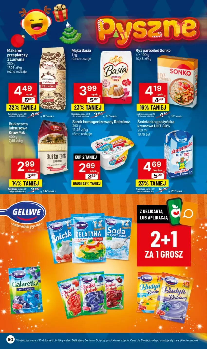 Gazetka promocyjna Delikatesy Centrum - Gazetka DC46 czw-sr - ważna 23.11 do 29.11.2023 - strona 50 - produkty: Basia, Bułka, Bułka tarta, Mąka, Makaron, Rum, Ryż, Ryż parboiled, Sonko, Tarta