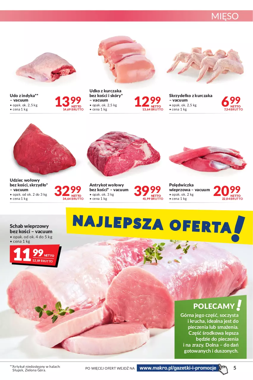 Gazetka promocyjna Makro - [Oferta promocyjna] Artykuły spożywcze i przemysłowe - ważna 24.01 do 07.02.2022 - strona 5 - produkty: Antrykot wołowy, Kurczak, Mięso, Piec, Polędwiczka wieprzowa, Schab wieprzowy, Udziec wołowy