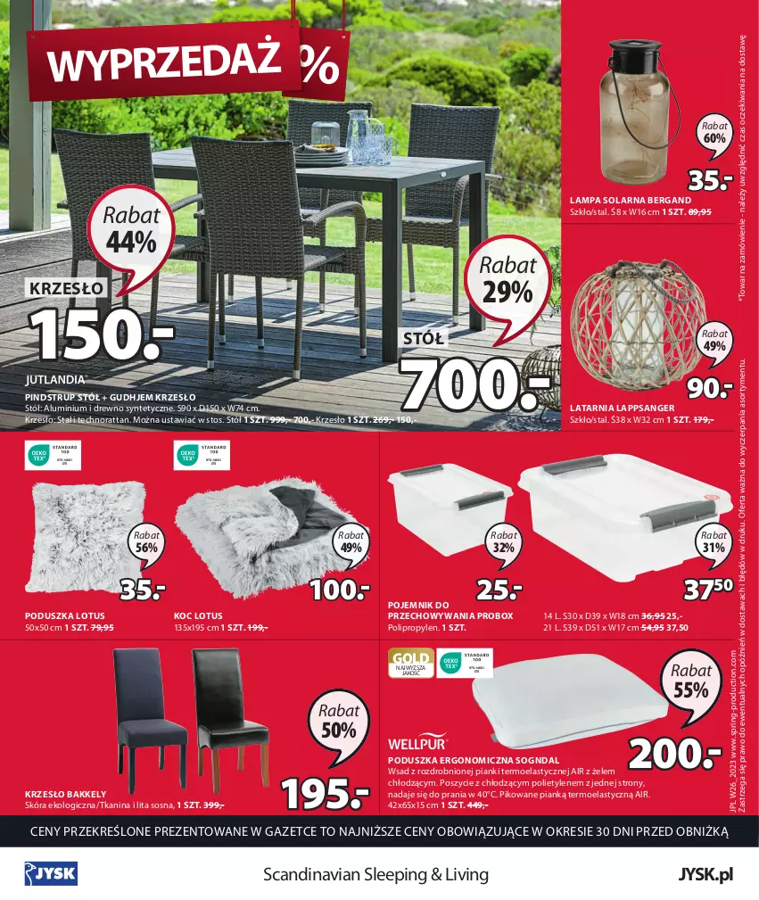 Gazetka promocyjna Jysk - Oferta tygodnia - ważna 21.06 do 25.07.2023 - strona 17 - produkty: Koc, Krzesło, Lampa, Latarnia, Poduszka, Pojemnik, Pojemnik do przechowywania, Sos, Stół