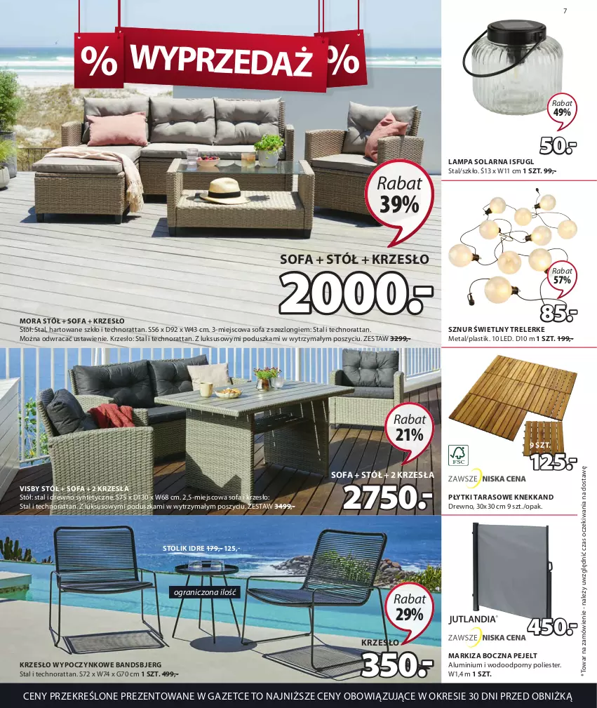 Gazetka promocyjna Jysk - Oferta tygodnia - ważna 21.06 do 25.07.2023 - strona 8 - produkty: Fa, Gra, Krzesło, Lampa, Markiza, Poduszka, Por, Sofa, Stół, Stolik, Szezlong