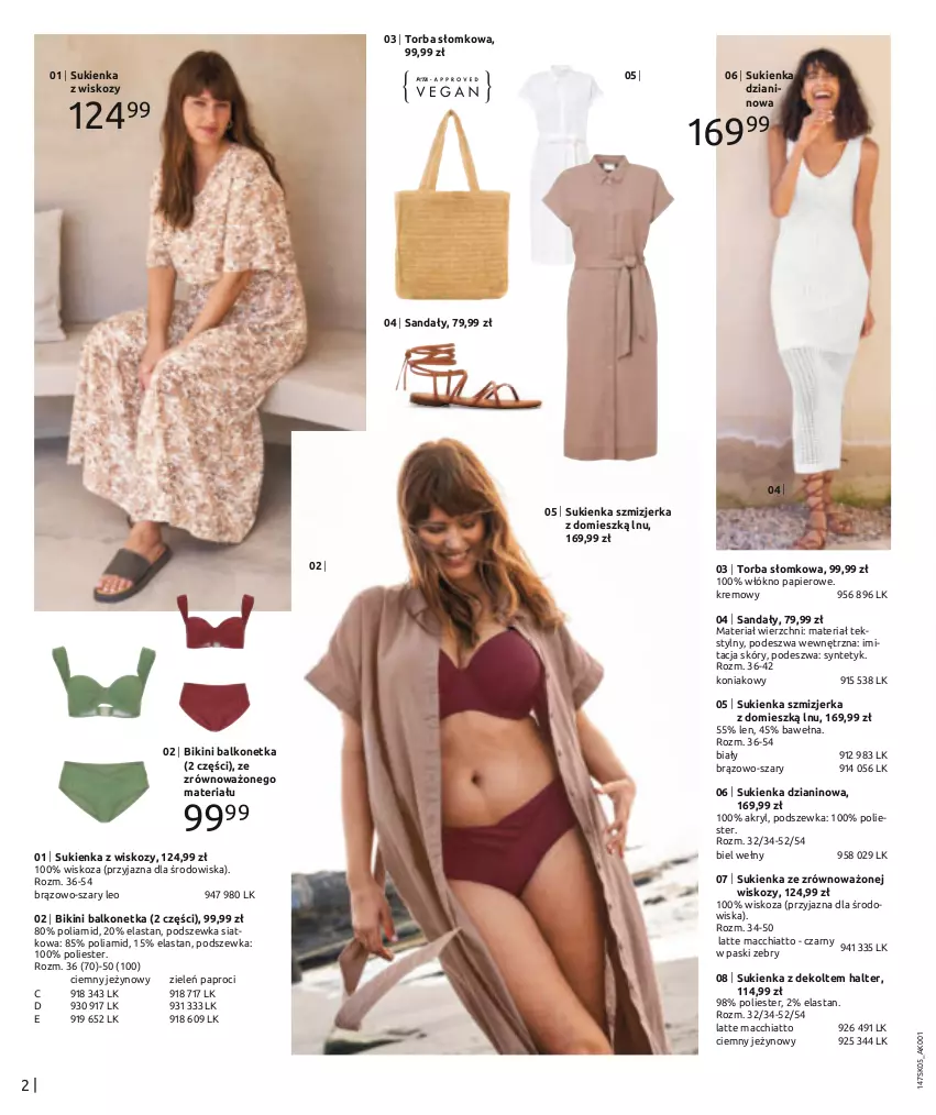 Gazetka promocyjna Bonprix - PODĄŻAJ ZA SŁOŃCEM - ważna 19.05 do 19.11.2023 - strona 4 - produkty: Bikini, Chia, Papier, Sandał, Sukienka, Torba, Wełna