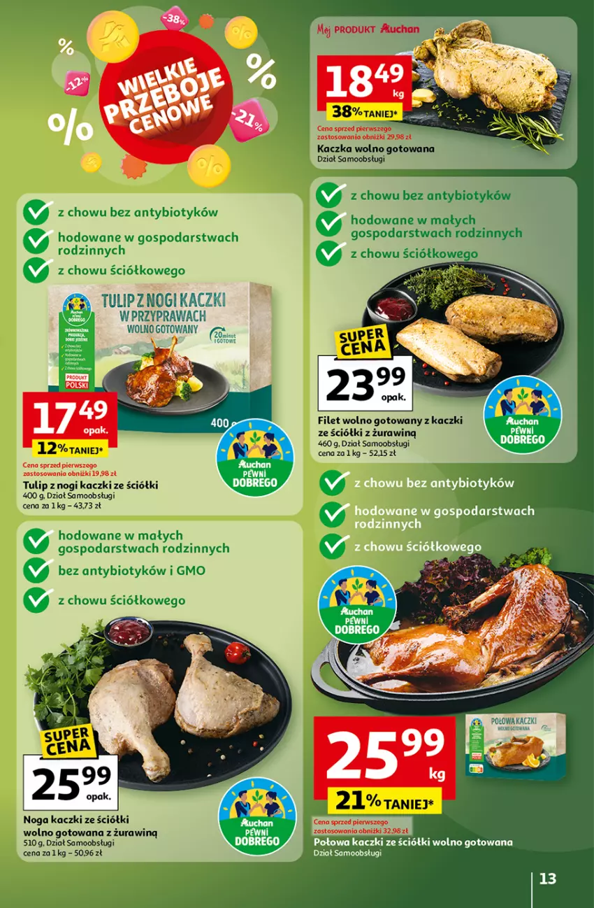 Gazetka promocyjna Auchan - Gazetka Wielkie przeboje cenowe Hipermarket Auchan - ważna 16.10 do 22.10.2025 - strona 13 - produkty: Kaczka
