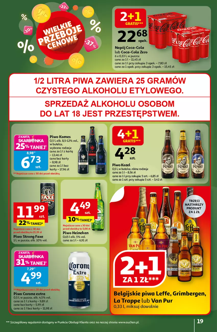 Gazetka promocyjna Auchan - Gazetka Wielkie przeboje cenowe Hipermarket Auchan - ważna 16.10 do 22.10.2025 - strona 19 - produkty: Heineken, LG, Piwa, Piwo, Pur