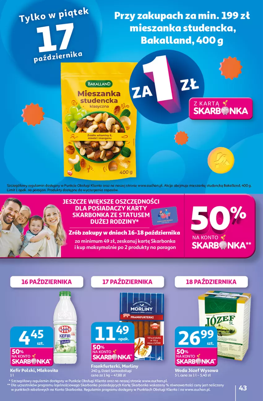 Gazetka promocyjna Auchan - Gazetka Wielkie przeboje cenowe Hipermarket Auchan - ważna 16.10 do 22.10.2025 - strona 43 - produkty: Bakalland, Morliny