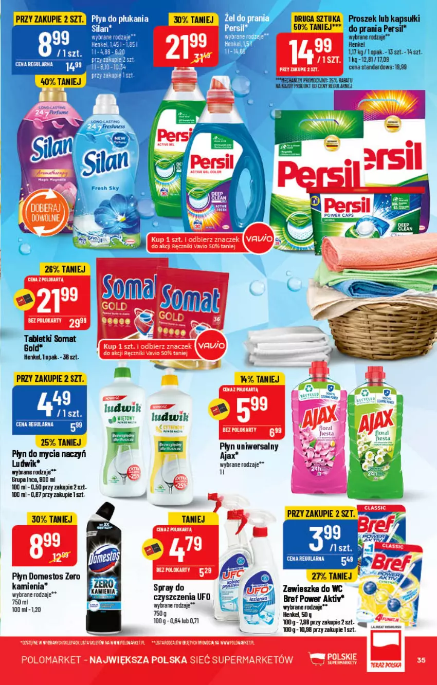 Gazetka promocyjna PoloMarket - Gazetka pomocyjna - ważna 15.06 do 21.06.2022 - strona 35 - produkty: Bref, Do mycia naczyń, Domestos, Flora, Ludwik, Persil, Płyn do mycia, Płyn do mycia naczyń, Zawieszka do wc