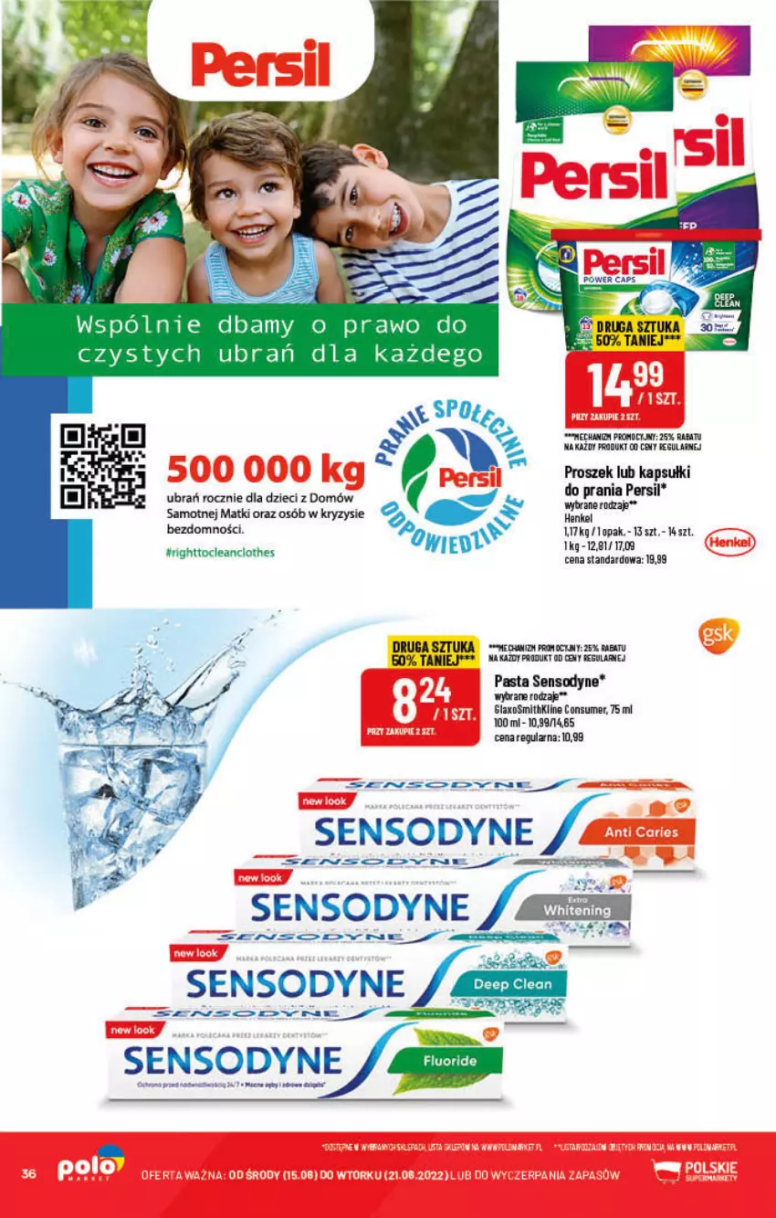 Gazetka promocyjna PoloMarket - Gazetka pomocyjna - ważna 15.06 do 21.06.2022 - strona 36 - produkty: Dzieci, Persil, Sensodyne