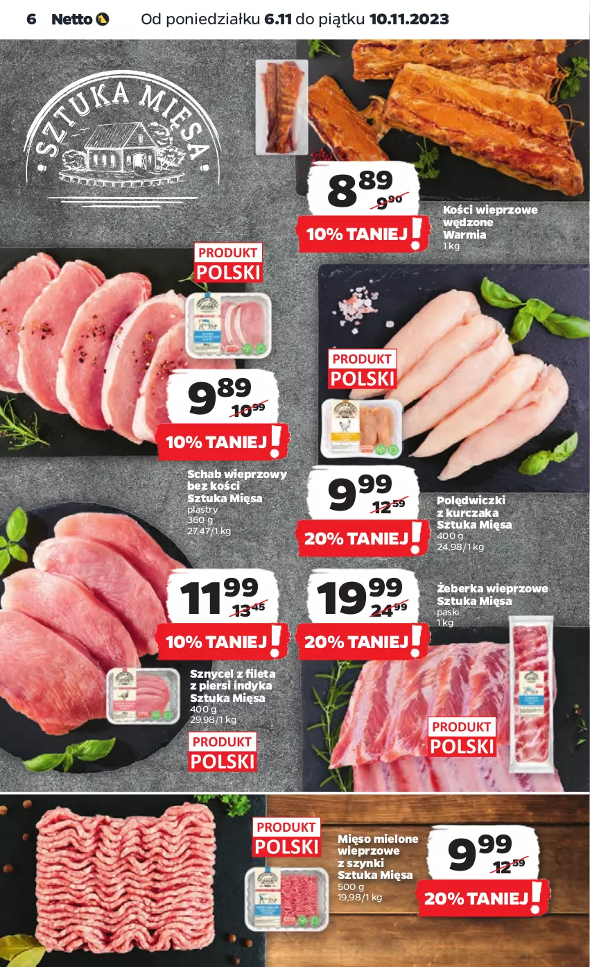 Gazetka promocyjna Netto - Artykuły spożywcze - ważna 06.11 do 10.11.2023 - strona 6 - produkty: Kości wieprzowe, Kurczak, Mięso, Mięso mielone, Polędwiczki z kurczaka, Schab wieprzowy