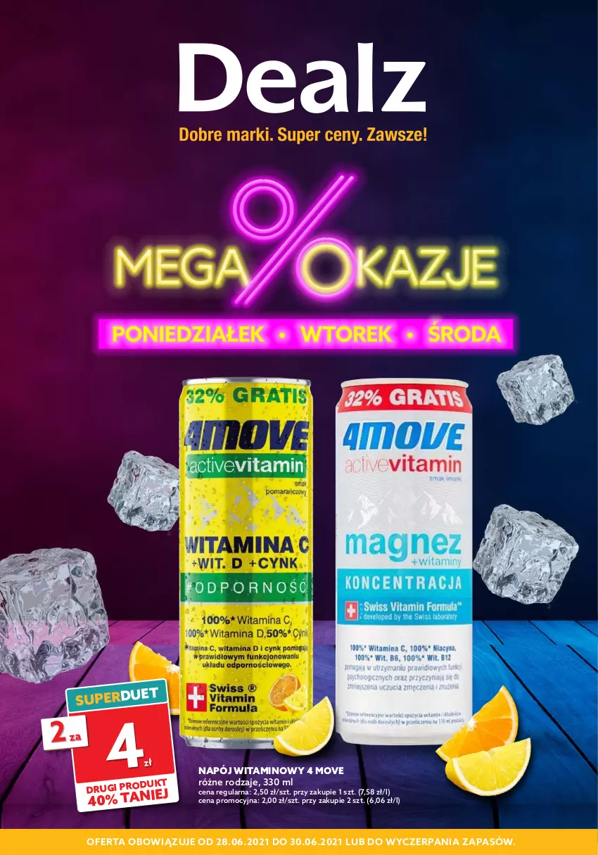 Gazetka promocyjna Dealz - MEGA OKAZJE poniedziałek - wtorek - środa - ważna 28.06 do 30.06.2021 - strona 1 - produkty: Napój