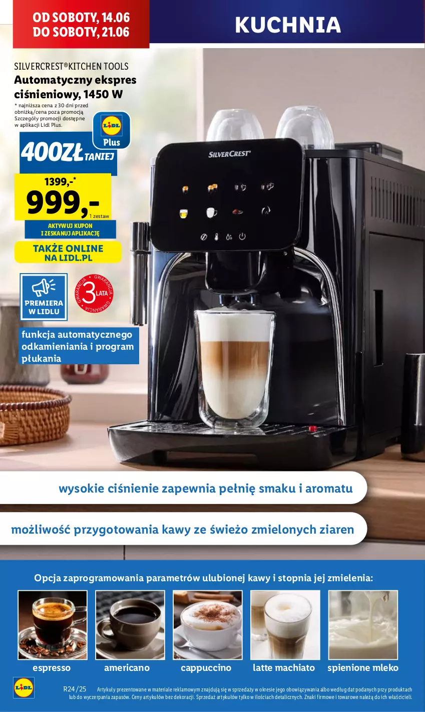 Gazetka promocyjna Lidl - GAZETKA - ważna 12.06 do 14.06.2025 - strona 16 - produkty: Cappuccino, Chia, Gra, Kuchnia, Mleko, Silvercrest, Sok, Top