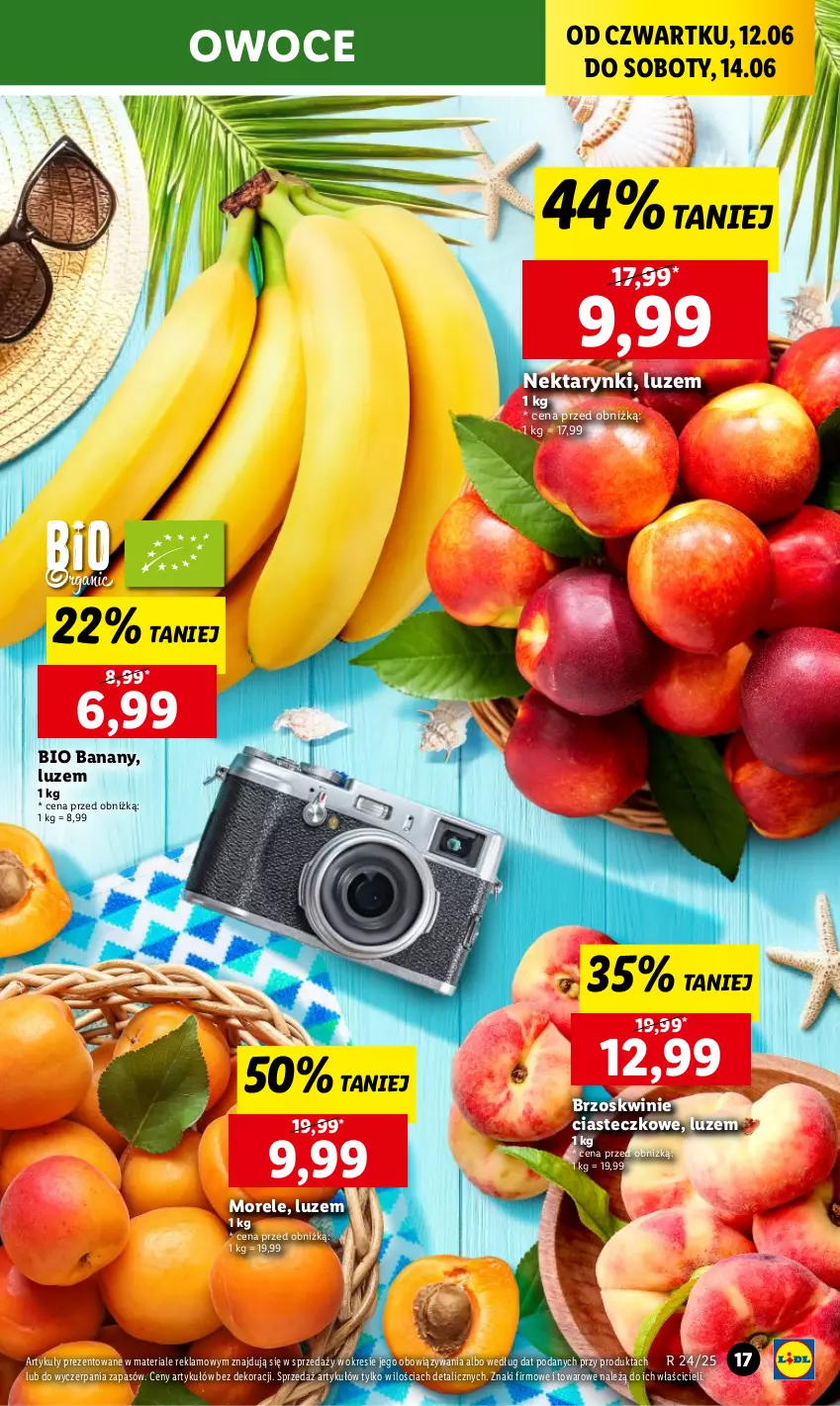 Gazetka promocyjna Lidl - GAZETKA - ważna 12.06 do 14.06.2025 - strona 19 - produkty: Banany, Brzoskwinie, Nektar, Owoce