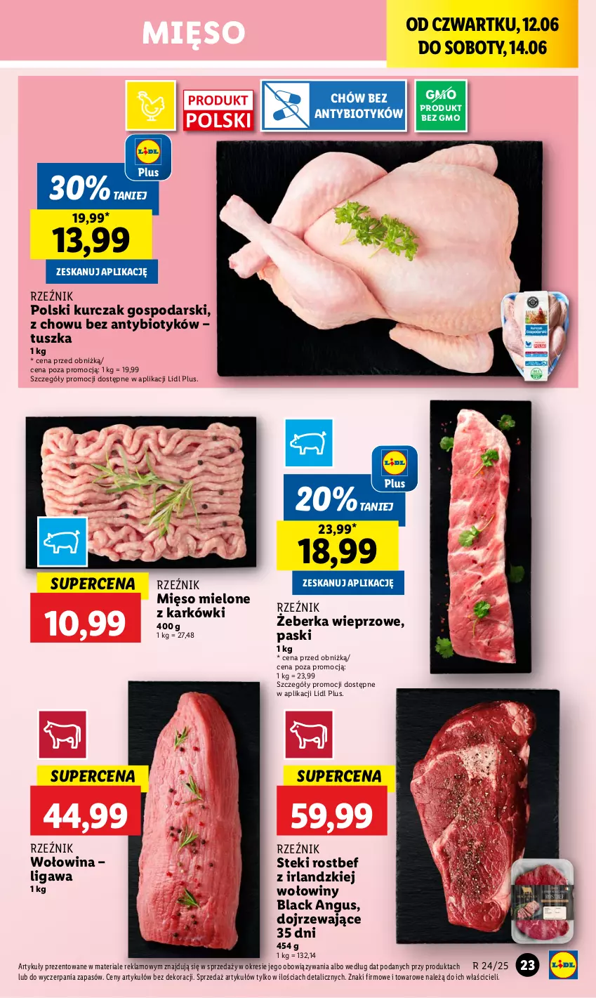 Gazetka promocyjna Lidl - GAZETKA - ważna 12.06 do 14.06.2025 - strona 27 - produkty: Kurczak, Lack, Mięso, Mięso mielone, Rostbef, Stek, Tusz, Wołowina