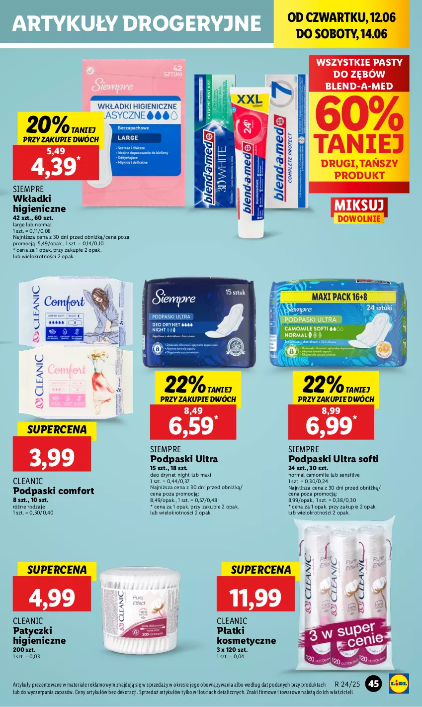 Gazetka promocyjna Lidl - GAZETKA - ważna 12.06 do 14.06.2025 - strona 55 - produkty: Cleanic, Podpaski