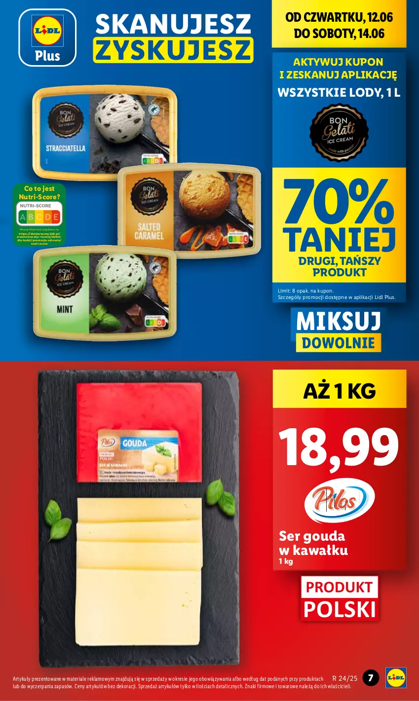 Gazetka promocyjna Lidl - GAZETKA - ważna 12.06 do 14.06.2025 - strona 7 - produkty: Gouda, Kawa, Lody, Ser, Wazon