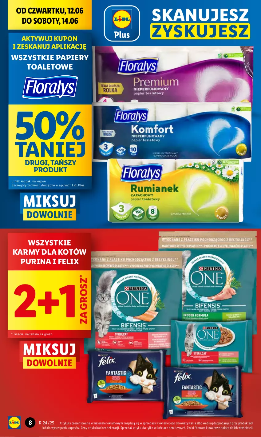 Gazetka promocyjna Lidl - GAZETKA - ważna 12.06 do 14.06.2025 - strona 8 - produkty: Felix, Papier, Pur, Purina