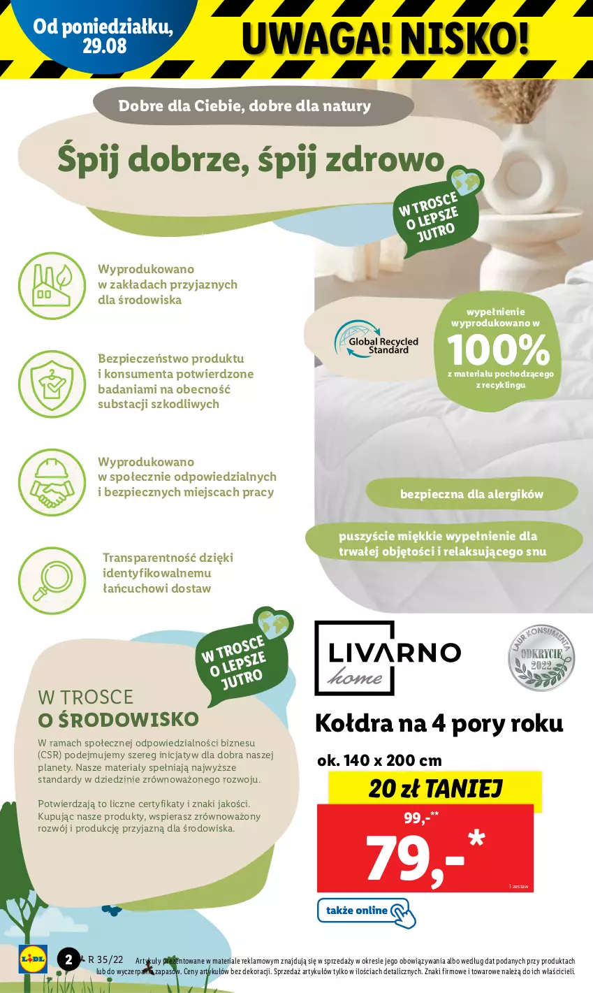 Gazetka promocyjna Lidl - GAZETKA - ważna 29.08 do 03.09.2022 - strona 2 - produkty: Kołdra, Piec, Por, Rama, Tran, Waga