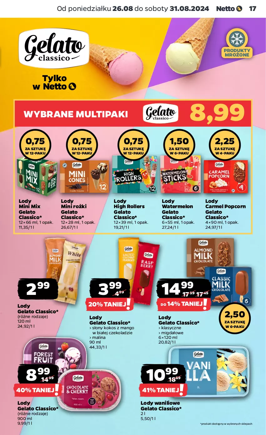 Gazetka promocyjna Netto - Artykuły spożywcze - ważna 26.08 do 31.08.2024 - strona 17 - produkty: Kokos, Lody, Mango, Melon, Popcorn, Produkty mrożone, Roller