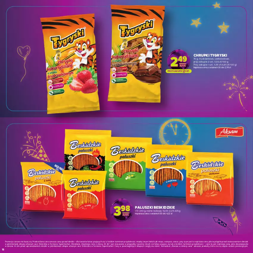 Gazetka promocyjna Stokrotka - Katalog Sylwester! - ważna 30.12.2025 do 14.01.2026 - strona 12 - produkty: Beskidzki, Chrupki, Gry, Mięso, Owoce, Warzywa