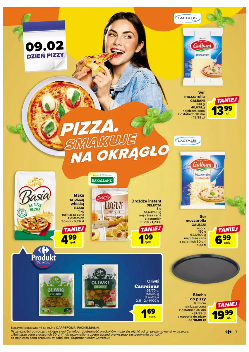 Gazetka promocyjna Carrefour - Gazetka Market - ważna 07.02 do 18.02.2023 - strona 9 - produkty: Bakalland, Drożdże, Fa, Galbani, Mąka, Mozzarella, Ser