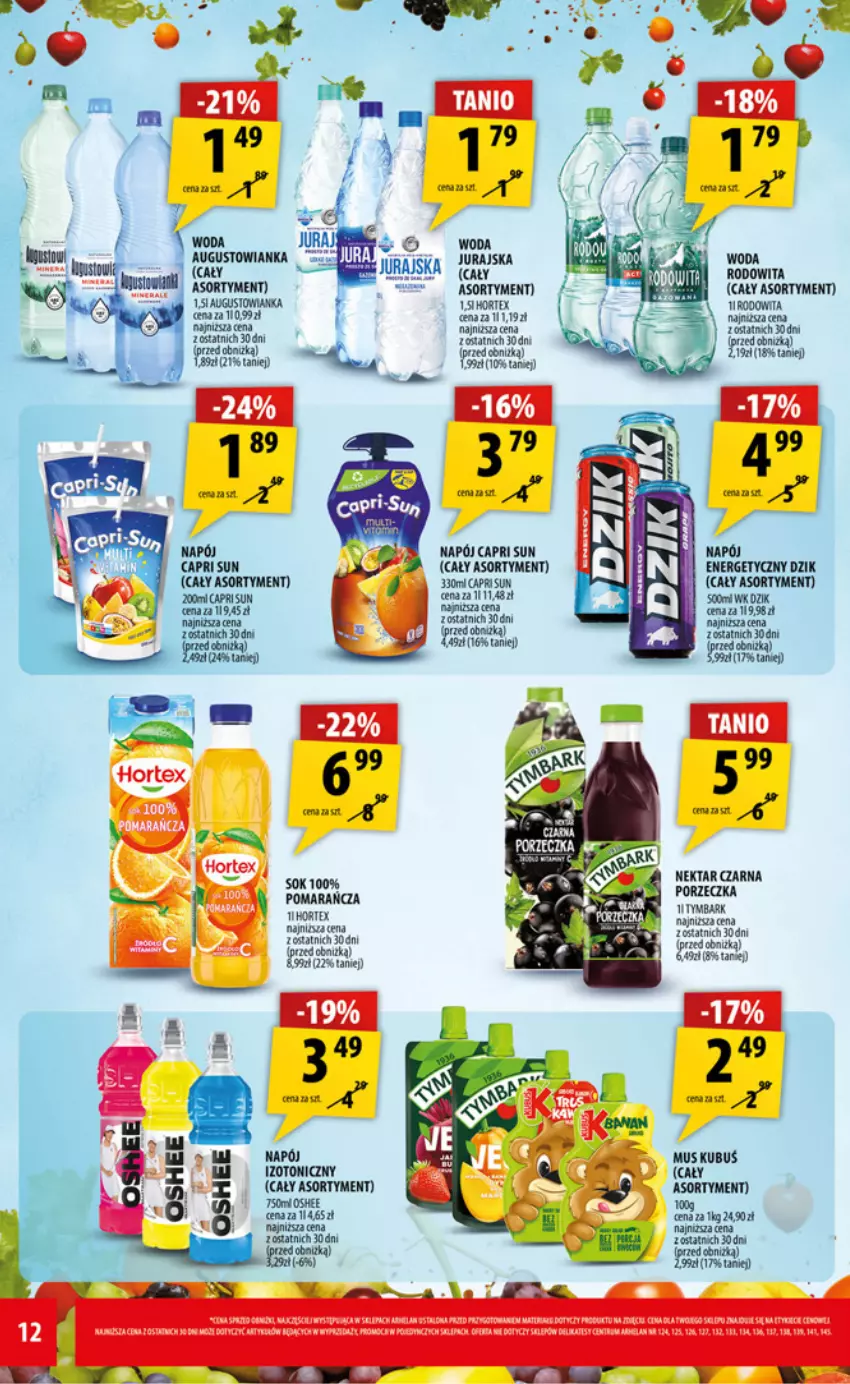 Gazetka promocyjna Arhelan - Gazetka - ważna 13.02 do 22.02.2026 - strona 12 - produkty: Napój, Napój energetyczny, Nektar, Oshee, Por, Tymbark