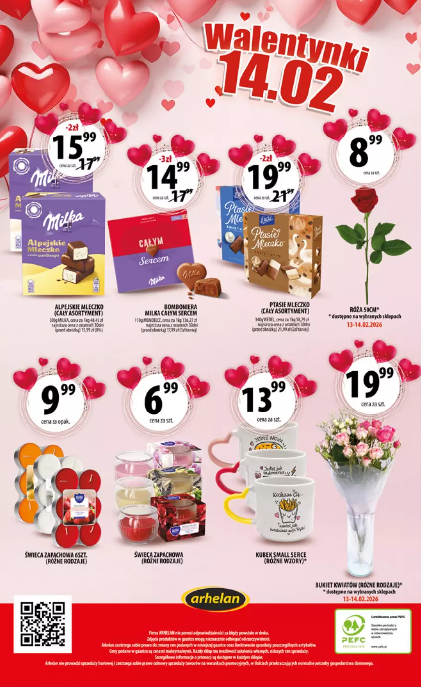 Gazetka promocyjna Arhelan - Gazetka - ważna 13.02 do 22.02.2026 - strona 20 - produkty: Bomboniera, Bukiet, Kubek, LG, Milka, Mleczko, Ptasie mleczko, Ser, Tatra