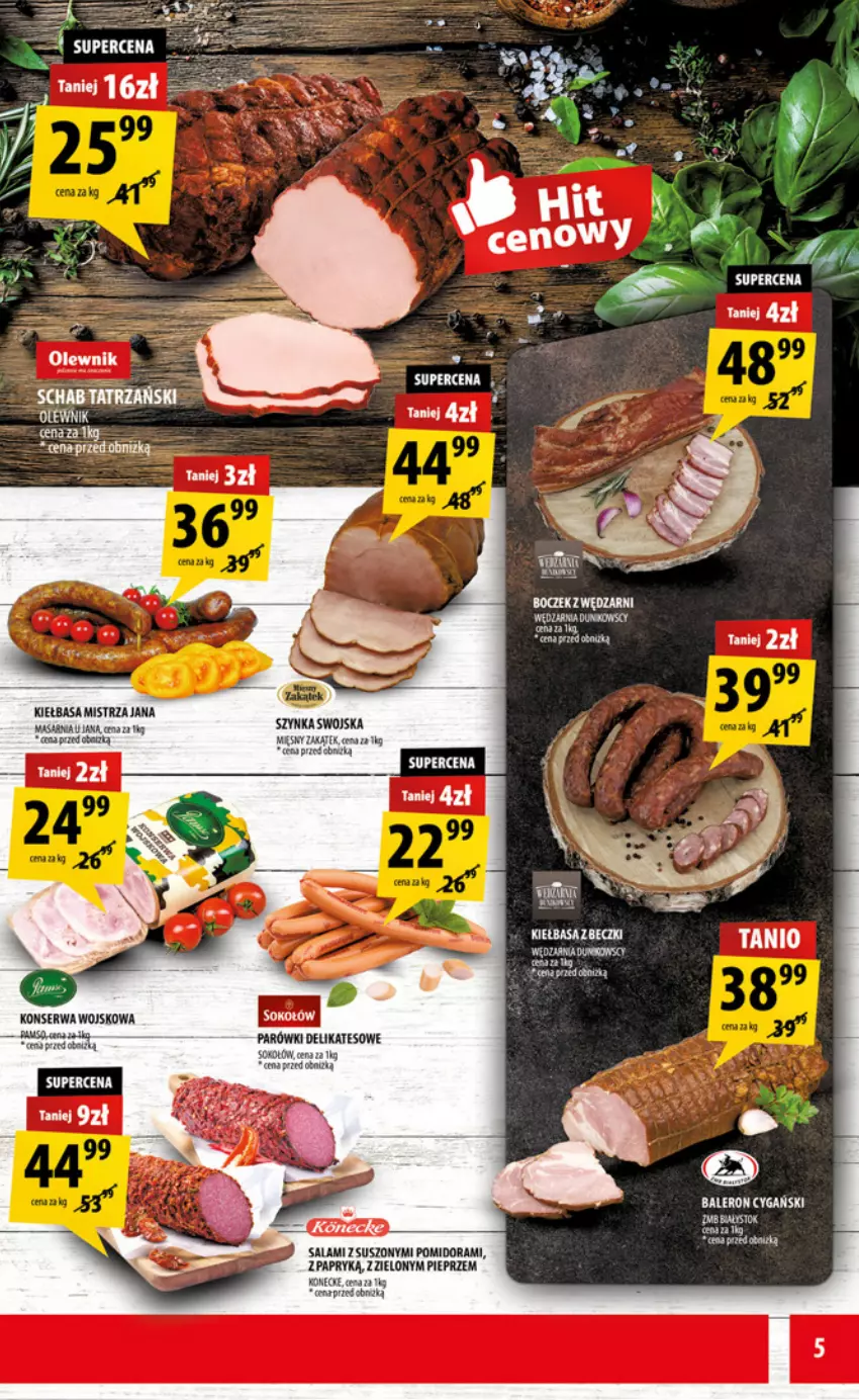 Gazetka promocyjna Arhelan - Gazetka - ważna 13.02 do 22.02.2026 - strona 5 - produkty: Boczek, Kiełbasa, Olewnik, Parówki, Pieprz, Salami, Ser, Szynka