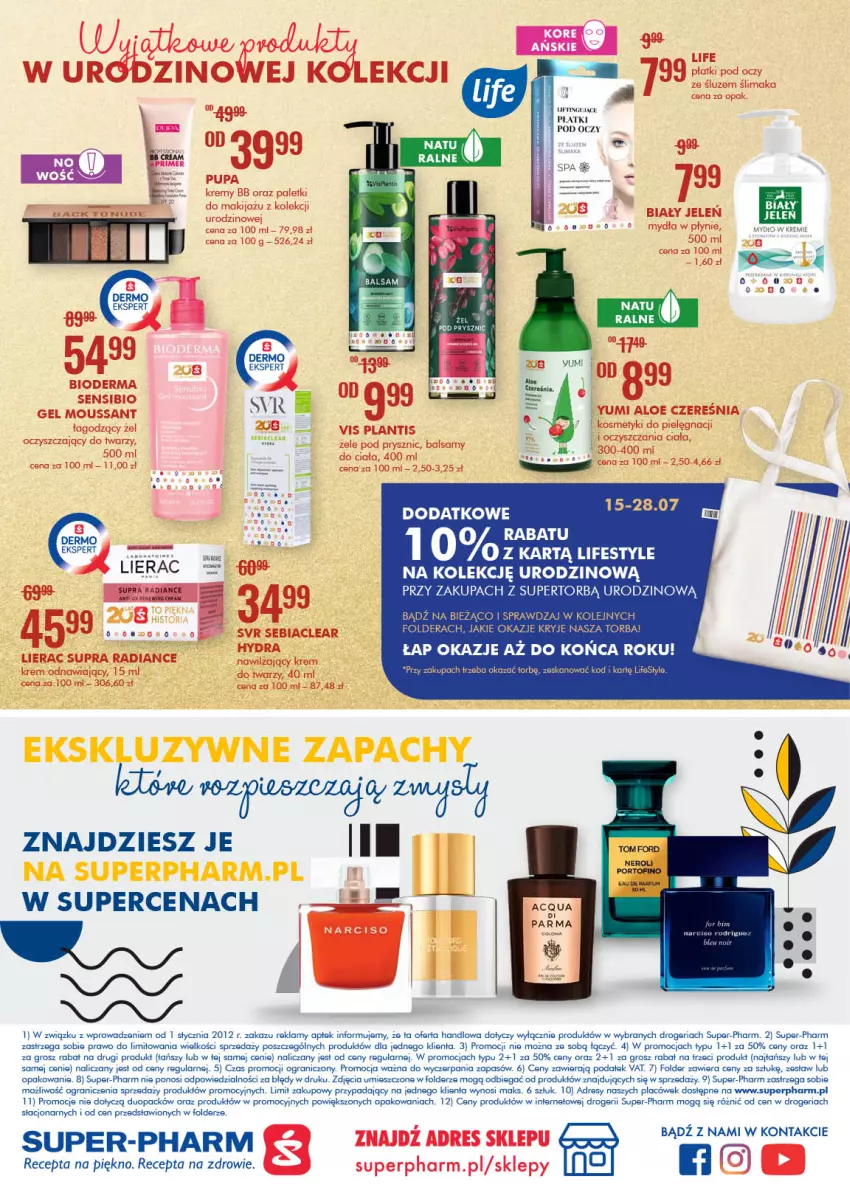 Gazetka promocyjna Super Pharm - Gazetka - ważna 15.07 do 28.07.2021 - strona 24 - produkty: Bioderma, Dres, Gra, Lierac, Makijaż, Mydło, Por, Pupa, SVR, Zdrowie