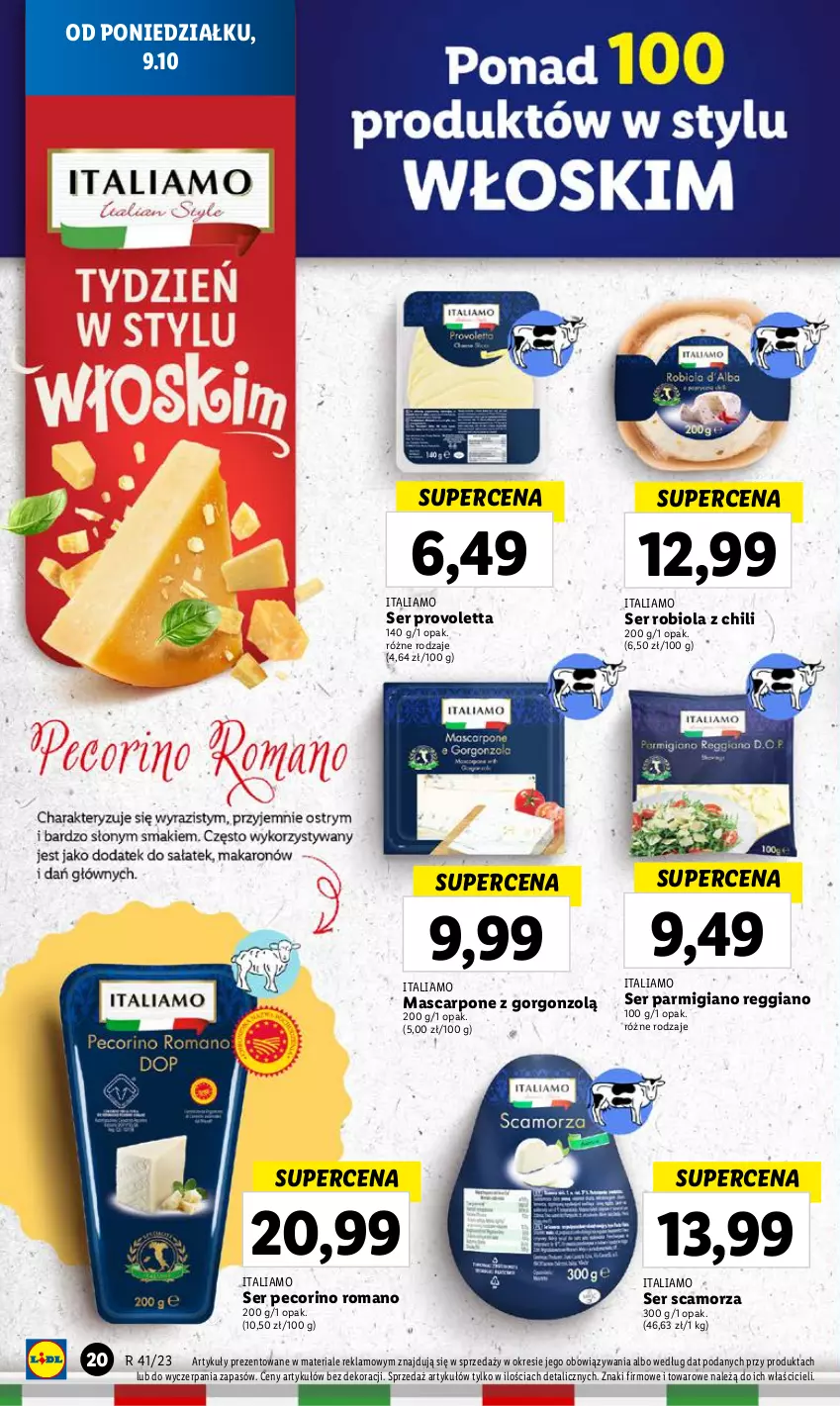 Gazetka promocyjna Lidl - GAZETKA - ważna 09.10 do 11.10.2023 - strona 24 - produkty: Mascarpone, Pecorino, Scamorza, Ser