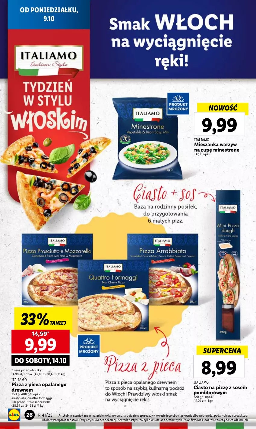 Gazetka promocyjna Lidl - GAZETKA - ważna 09.10 do 11.10.2023 - strona 30 - produkty: Maggi, Mieszanka warzyw, Mozzarella, Piec, Pizza, Prosciutto, Sos