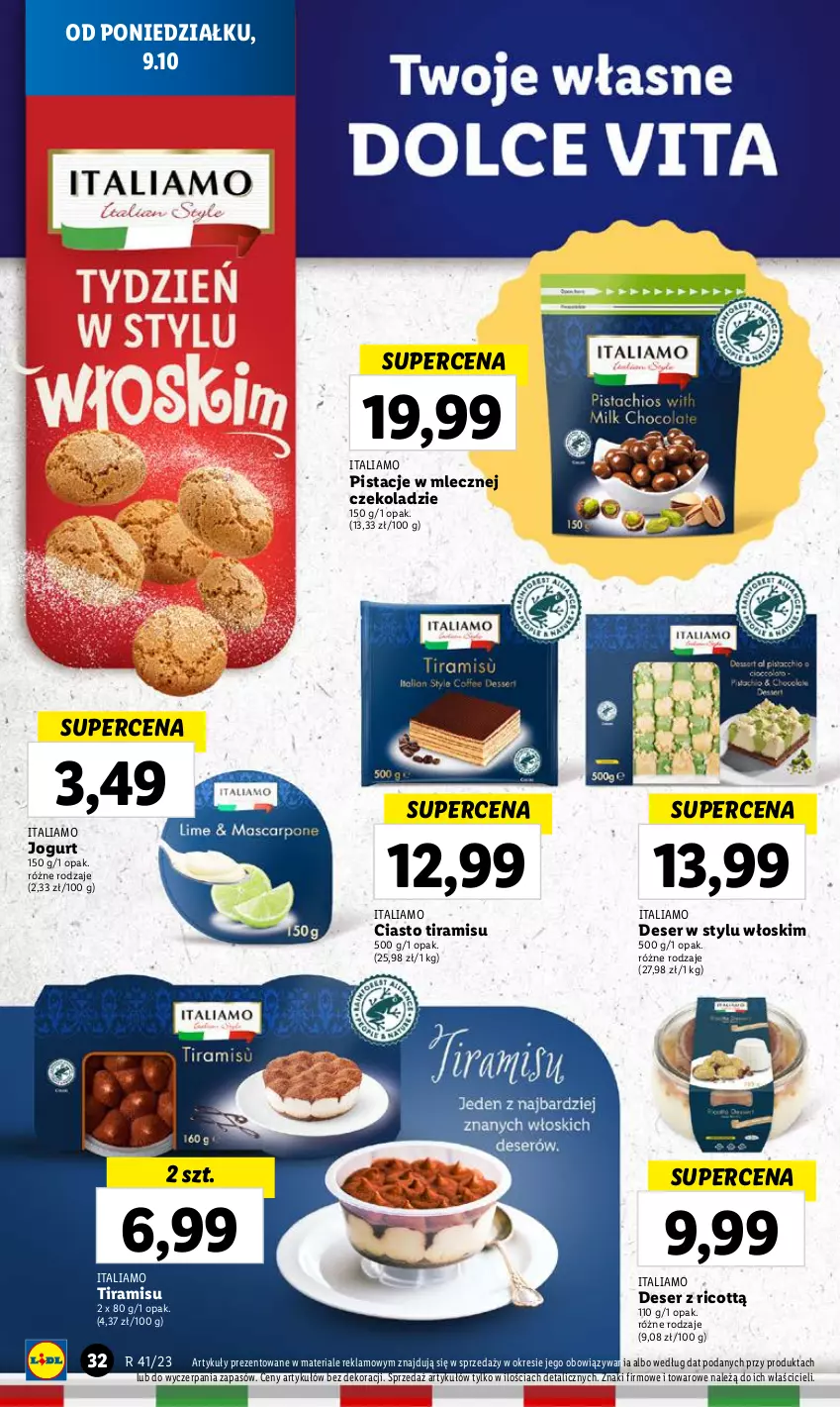 Gazetka promocyjna Lidl - GAZETKA - ważna 09.10 do 11.10.2023 - strona 36 - produkty: Deser, Jogurt, Pistacje, Ser