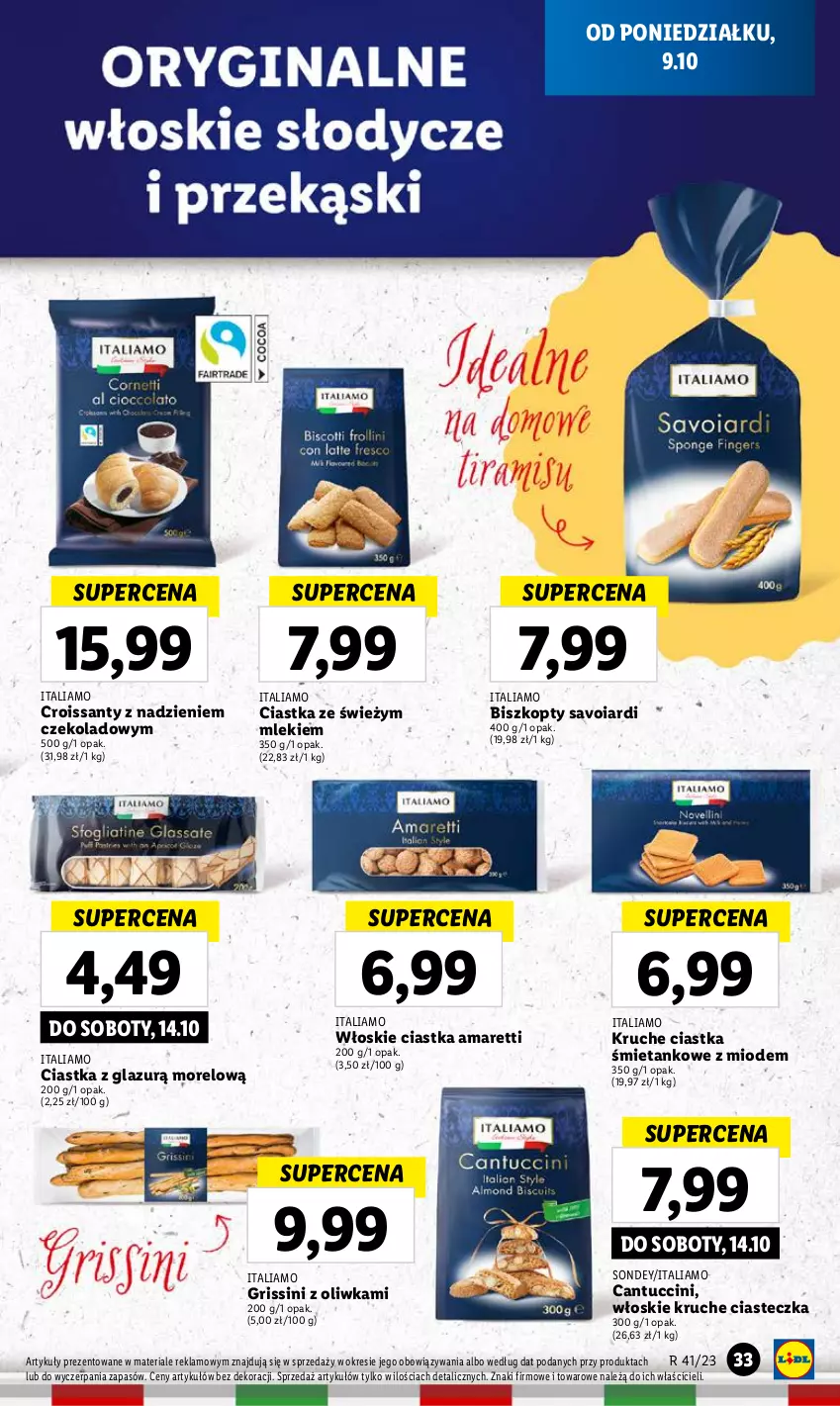 Gazetka promocyjna Lidl - GAZETKA - ważna 09.10 do 11.10.2023 - strona 37 - produkty: Biszkopty, Ciastka, Croissant, Grissini, Lazur