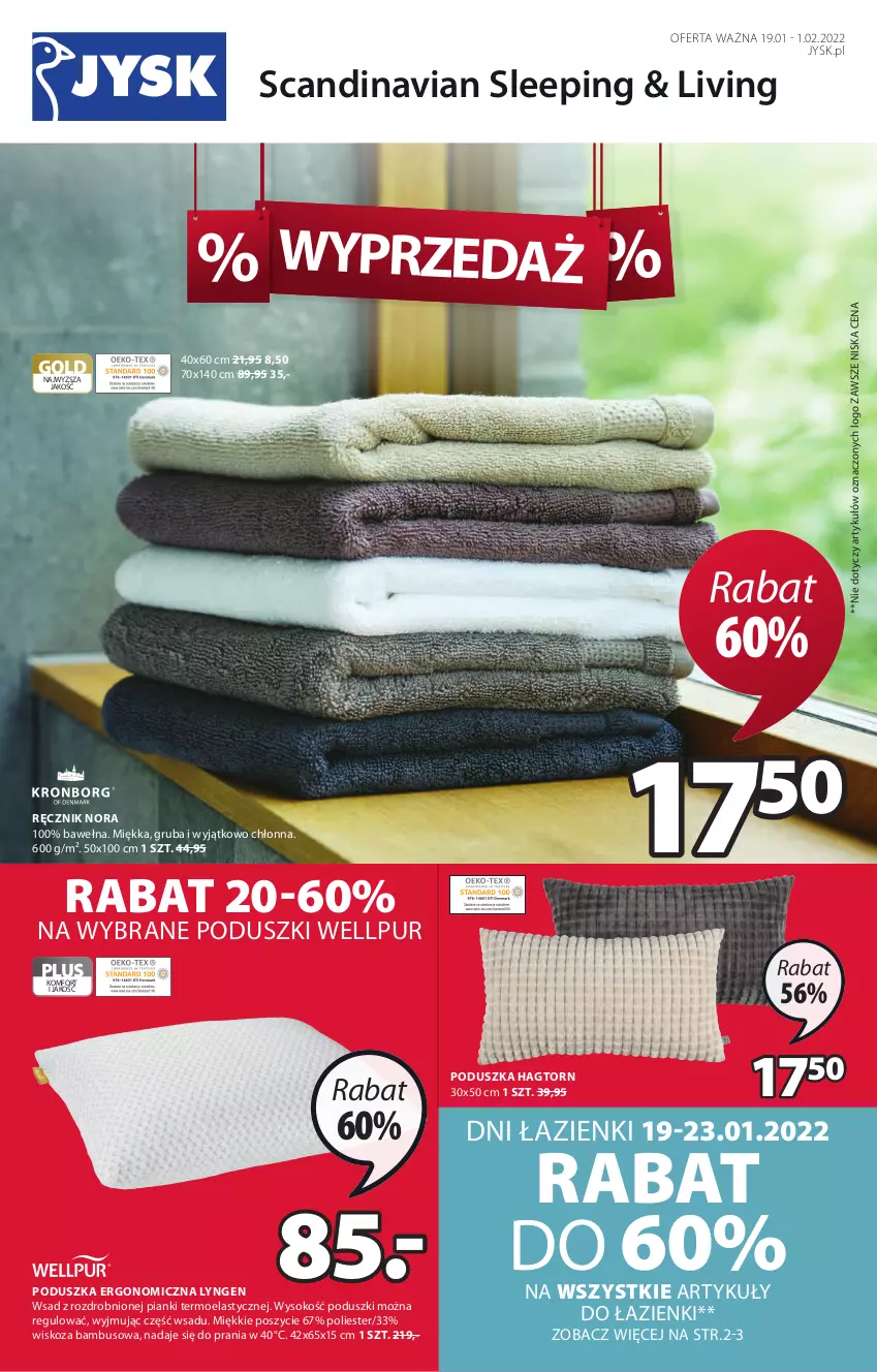 Gazetka promocyjna Jysk - Oferta tygodnia - ważna 19.01 do 01.02.2022 - strona 2 - produkty: Poduszka, Pur, Ręcznik, Sok, Wełna