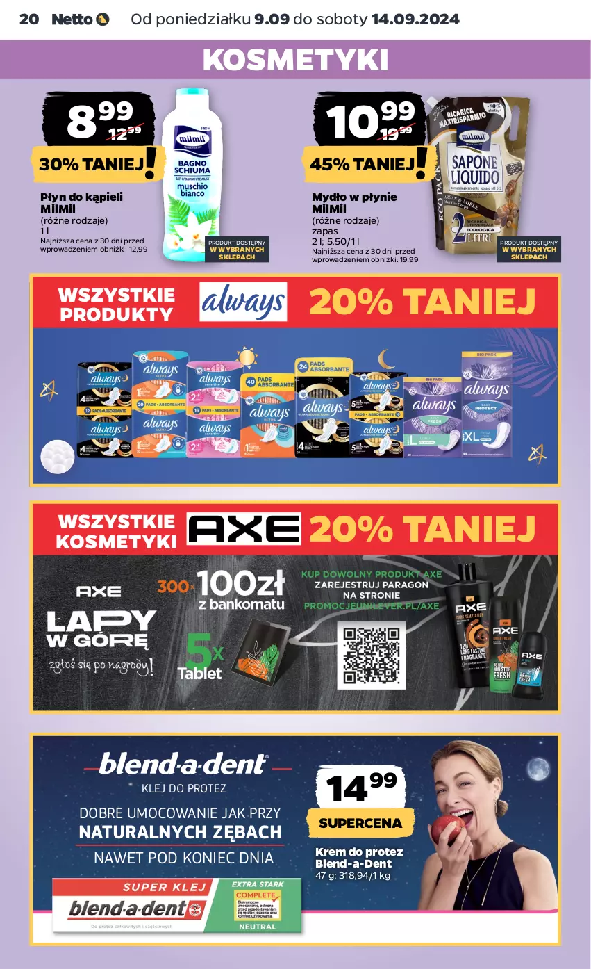 Gazetka promocyjna Netto - Artykuły spożywcze - ważna 09.09 do 14.09.2024 - strona 20 - produkty: Klej, Mydło, Mydło w płynie, Płyn do kąpieli