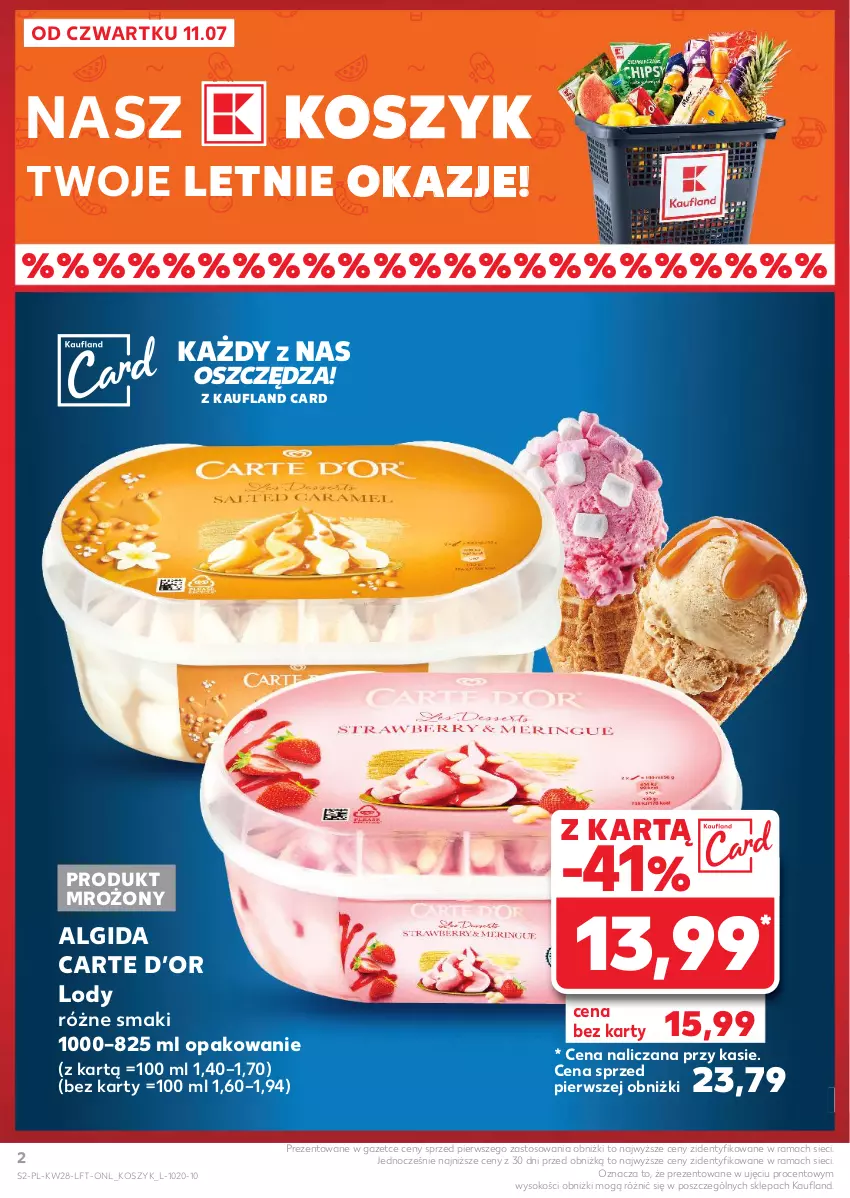 Gazetka promocyjna Kaufland - Gazetka tygodnia - ważna 11.07 do 17.07.2024 - strona 2 - produkty: Algida, Kosz, LG, Lody, Rama, Sok